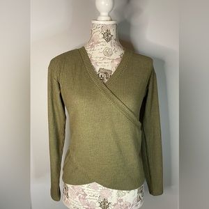 CBRAND Waffle Knit L/S Top (Olive Green)